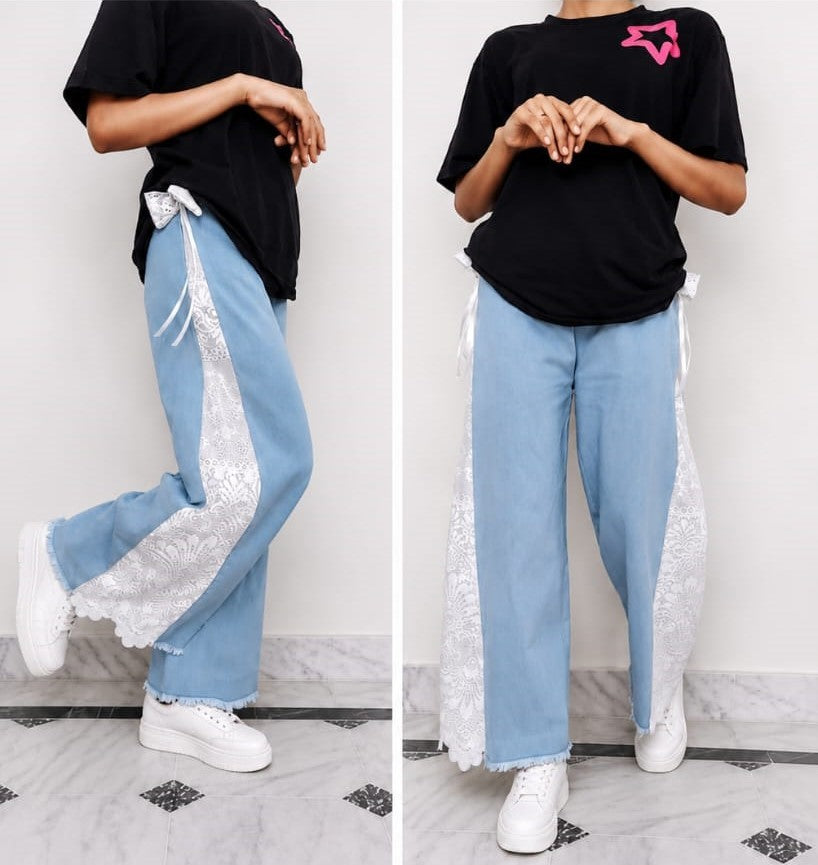 Women's Premium Wide-Leg Denim Jeans | Korean Style Casual Pants